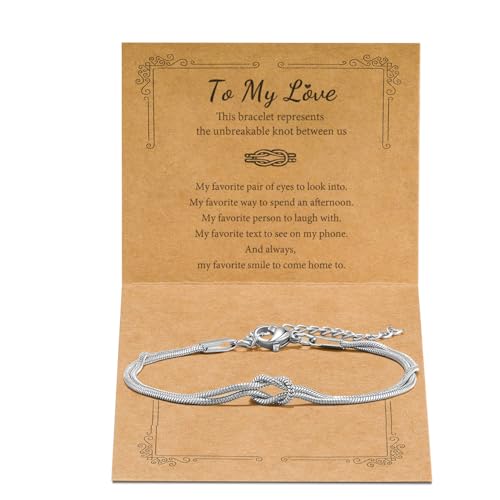 Image of Matching Bracelets for Couples Love Knot Bracelet Pinky Promise Soulmate Relationship Friendship Bracelets Forever Infinity Jewelry Gifts for Women Her Him