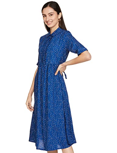 Image of Amazon Brand - Symbol Women Rayon Fit and Flare One Piece Midi Length Dress (Available in Plus Sizes)