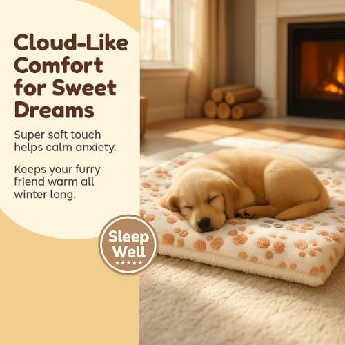 Quppa Orthopädisches Hundebett,Waschbar Hundekissen,Umkehrbar Weiche Warme Hundematte für kleine Hunde Katze Welpen,60 * 45CM Weiß