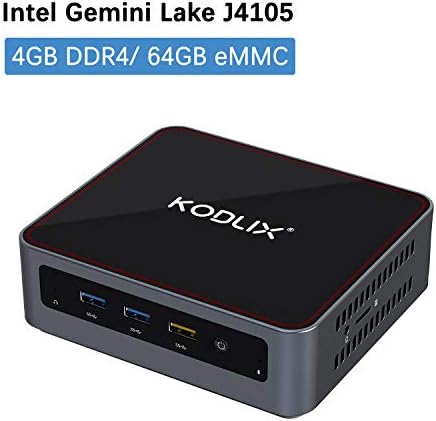 U500-H Mini PC Intel Core i3-5005U Mini ordenador Windows 10 Pro, ampliable 8GB DDR3L 1600 SODIMM 64 GB SSD, Linux y Chrome OS, HDMI/Mini DP/USB-C 4K@60Hz Salida, 2 x puertos Ethernet, 3 x USB 3.0