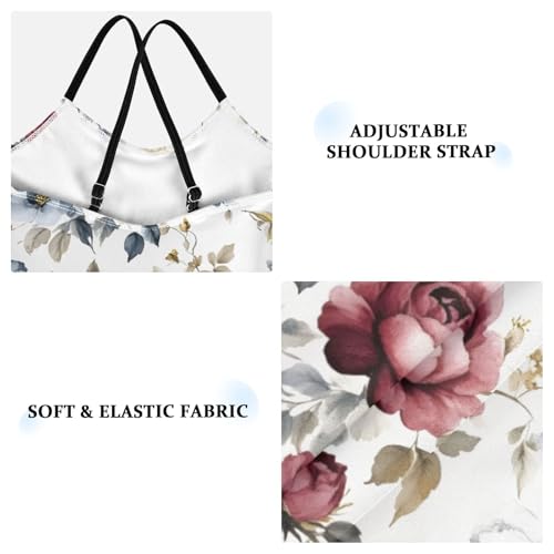 Floral Red Roses Girls One Piece Swimsuit Beach Swimwear 208610363