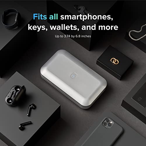 Phonesoap 3 Uv Cell Phone Sanitizer & Dual Universal Cell Phone Charger Box | Patented & Clinically Proven 360-Degree Uv-C Light Sanitizer | Disinfects And Charges All Phones (Silver) #TOP4