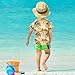 Matching Bathing Suits for Kids Short Sleeve Rash Guard for Girls 5T Western Cowboy Dream Catcherss Hats Vast Desert