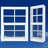 ZHULI 18”×23” Shed Window 2 Pack, Small Metal Replacement Window Outdoor, Household Shed Windows with Tempered Glass and Metal Screen, for Outside Shed Basement Greenhouse Barn Garage Cabin