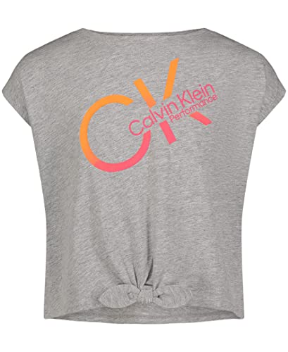 Image of Calvin Klein Girls Short Sleeve Performance T-Shirt, Crew-Neck Neckline & Logo Detailing