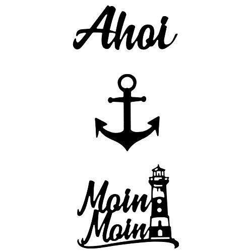 Ideen mit Herz Stanzschablonen | Schriften | Maritim | 4,3 cm bis 8,2 cm | 3 Stück