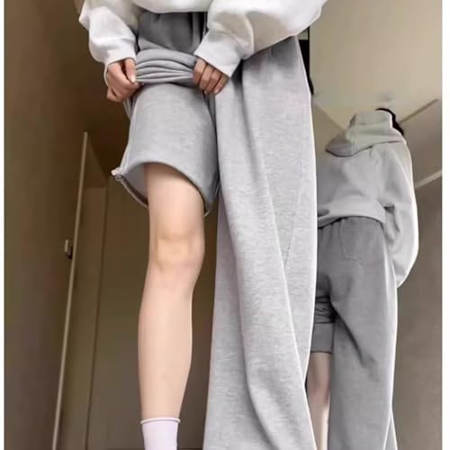 Kids Girls Baggy Straight Sweatpants Elastic High Waist Solid Color Athletic Pants Casual Loose Comfy Soft Trouser2