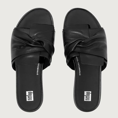 FitFlop Women's Gracie Soft-Twist Leather Slides Wedge Sandal2