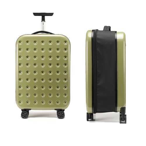 Collapsible Suitcase Set, Folding 20/24 Inch Luggage with Space-Saving, Carry on Luggage Hardshell Scratch Lightweight PC Travel Rolling Luggage for ports/Gym/Vacation/Travel ( Color : Green , Size :2