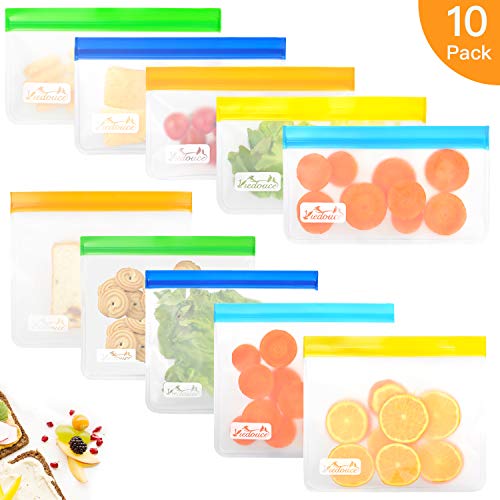 Viedouce Sac de Conservation Nourriture Réutilisables,Sac Stockage Alimentaire Réutilisables,Sacs à Sandwich Nourriture,Sac Congelation Reutilisable,sans BPA & Prévenir Les Fuites