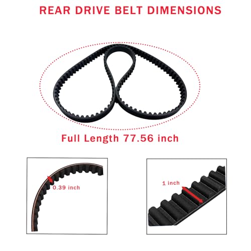 Image of Rear Drive Belt 137T 1 inch Aramid Belt Compatible with Harley Davidson Sportster XL883 XL1200 XR1200 2007-2022, FLHT /R /X FLTR 2007-2008, Replace 40024-07 40591-07 1204-0061
