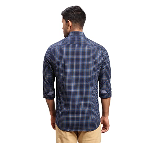 Image of Colorplus Men's Pure Cotton Checks Pattern Tailored Fit Spread Collar Full Sleeve Casual Shirt