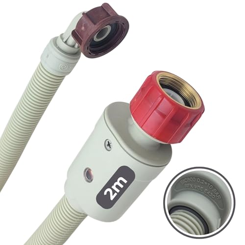 LICHTBLAU Aquastop Schlauch I 2,0m I Waschmaschine Sicherheitszulaufschlauch 2995 I MIT METALLGEWINDE I 3/4 Zoll für Geschirrspüler Aquastop-Sicherheitsventil VDE-Zertifizierung LICHTBLAU Aquastop Schlauch I 2,0m I Waschmaschine Sicherheitszulaufschlauch 2995 I MIT METALLGEWINDE I 3/4 Zoll für Geschirrspüler Aquastop-Sicherheitsventil VDE-Zertifizierung