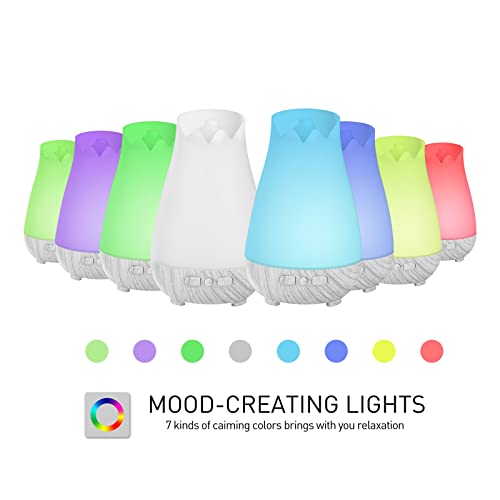 Happtws Essential Oil Diffuser - 220Ml Cold Mist Humidifier With 7-Color Led Light And Auto Water-Free Shut-Off - Perfect For Home, Office, Bedroom, And Yoga #TOP4