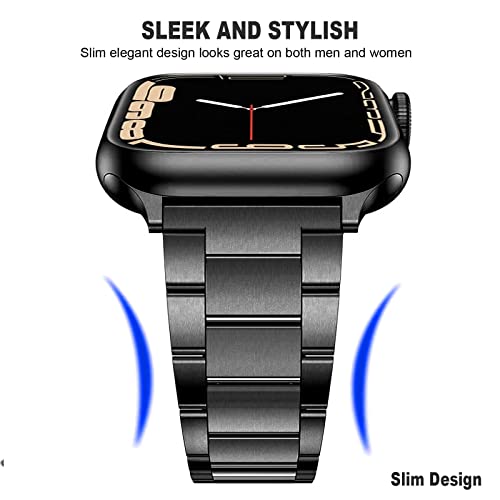 ???????? ???????????????????? ???????????????????? Stainless Steel Bands Compatible with Apple Watch Band 49mm 45mm 44mm 42mm 41mm 40mm 38mm Men and Women, Adjustable Business Solid Strap for iWatch Series 8/7/6/5/4/3/2/1/SE/Ultra