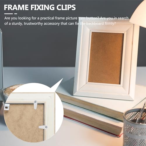 Image of 100pcs Tablet Frame Clip Board Drywall Picture Hook Wall Hangers Without Nails Picture Frame Backing Board Hardware Plastic Hangers Glass Suite to Rotate White