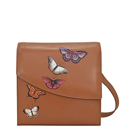 Sac à bandoulière en cuir tanné végétal peint à la main pour femme chic