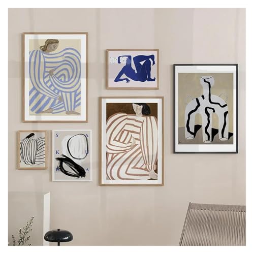 Solution murale salon LEMST tableau abstrait minimaliste pour habiller un mur vide
