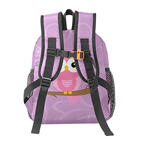 Grandkli Cute Owl on Purple Personalized Kids Toddler Backpack for Boys Girls ,Custom Mini School Backpack Bags Kindergarten, 10''(L) x 4''(W) x 12''(H)3
