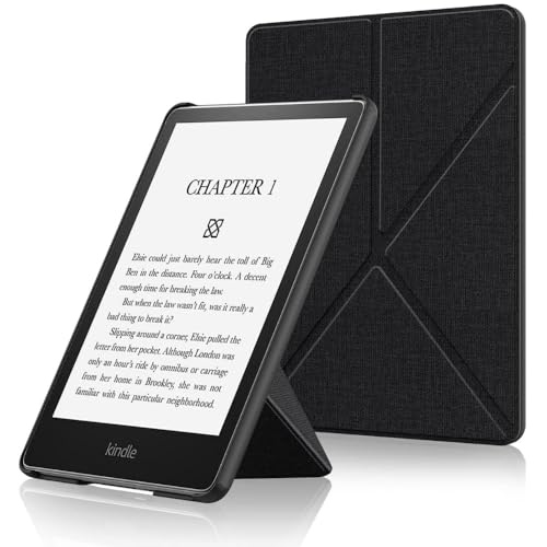 Capa Para Kindle 11ª Geração 2024 e 2022 (C2V2L3 e RS23CV) Origami - Rígida - Sistema de Hibernação - Fechamento Magnético (Preto)