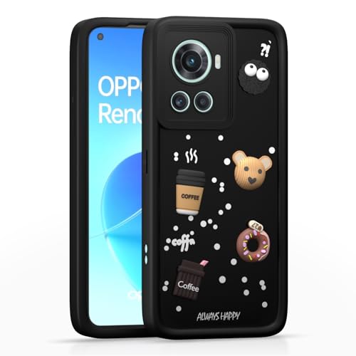Image of Pikkme Back Cover for OnePlus 10R 5G | Cute Fun Cartoon 3D Bear Silicone Full Body Protection Bumper Cover (Black)