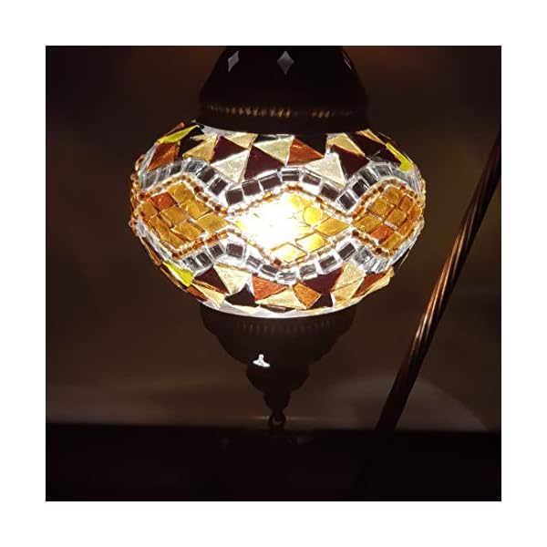 Orientalische  Mosaiklampe "  Schwanenhals "   L (44 cm ) / Türkische  Nachttischlampe  aus Mosaik   " Schwanenhals " /  Orientalische  Nachttischlampe  L / Orient Lamp / Mosaiklampe  L ( 44 cm ) – Bild 3