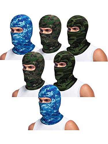 6 Pieces Balaclava Mask Ice Silk UV Protection Full-face Mask for Women