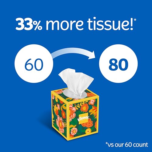 Image of Kleenex Ultra Soft Facial Tissues, Cube Boxes,80 Tissues per Box,3-Ply,Packaging May Vary,(Pack of 16)