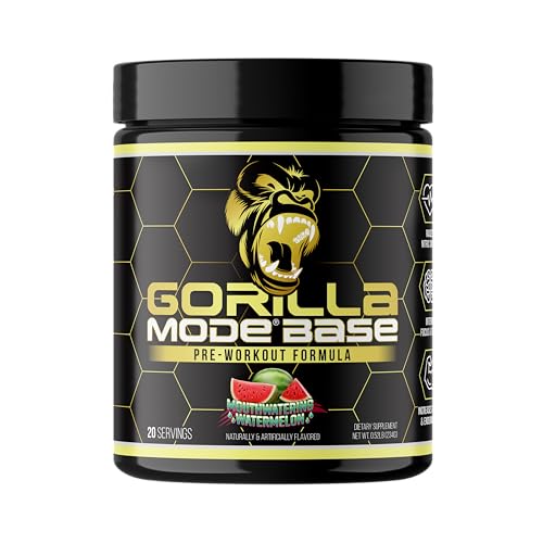 Gorilla Mode Base Pre Workout - Raises Nitric Oxide · Intense Focus & Drive · Endurance · Power -...