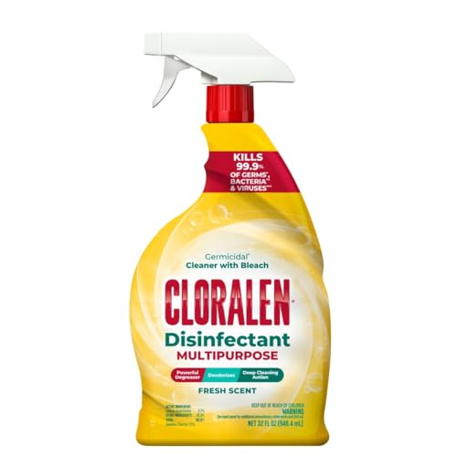 Cloralen All Purpose Cleaner with Bleach Spray - 32 fl oz - Fresh Scent - 3-in-1 Multipurpose Cleaner Spray - Deep Cleans Eliminates Stains & Degreases