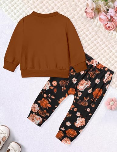 Image of Toddler Girl Clothes Fall Winter Outfits Wild Hair Don't Care Highland Cow Sweatshirt Pants Western Cowgirl Outfit