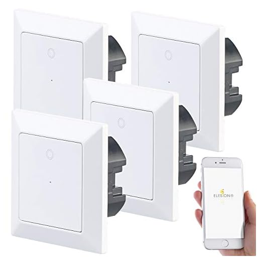 Luminea Home Control Lichtschalter: 4er-Set WLAN-Lichttaster, App, komp. zu Siri, Alexa, Google Assistant (Smart Home Lichtschalter)
