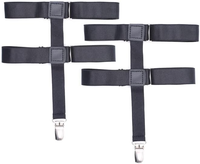 WannGeWomen Adjustable Thigh Garter, Elastic Leg Garter with Clips Punk Gothic Garters for Thigh high Socks