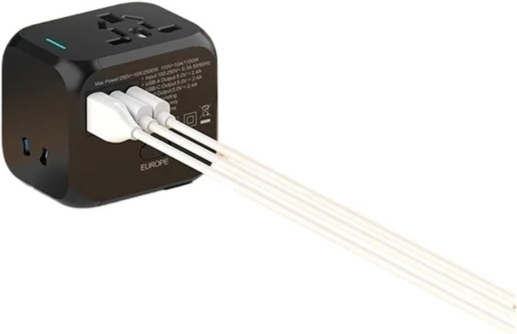 Travel Adapter Charger, Multi-Plug Universal Power Outlet Converter, Portable Travel Plug(Black)