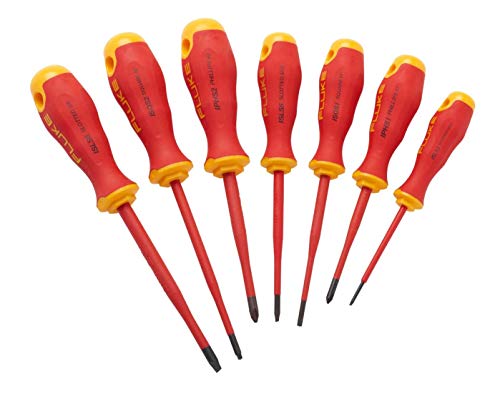 Fluke Insulated 7 units Screwdriver Kit, 1,000 V (3 slotted, 2 Phillips, 2 square), IKSC7