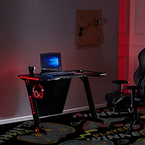 Gaming Room Carpet Rugs For Kids Teen Boys Bedroom, Gamer Room Decor Area Rug Carpet For Men Teenage, Non Slip Gamepad Gaming Chair Rug Mat For Playroom Wood Floor Living Room Desk Carpet, 59"*39" #TOP4