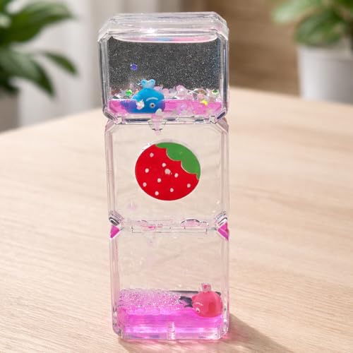Image of Acrylic Liquid Motion Desk Decor | Stress Relief Sensory Toy | Clear Floating Space Blocks | Tabletop Decorative Showpiece for Office, Home & Gifting