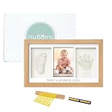 HuBorns – Marco huellas bebé recién nacido con arcilla, regalo bebé niño o niña y decoración habitación infantil