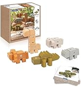 Guidecraft Snap Block Animals - 33 pc. Set: Wooden Pretend Play Early Education Learning Toy for ...