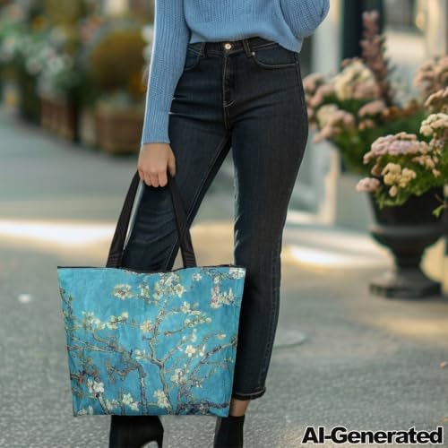 Image of Art Lover Zippered Tote Bag Waterproof Large Work Tote Bags, Artwork Women's Purse Handbags Travel Totes