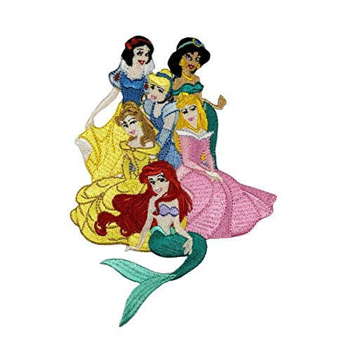 Disney Princess Group of 6 Patch Fairy Tale Movie Embroidered Iron On Applique