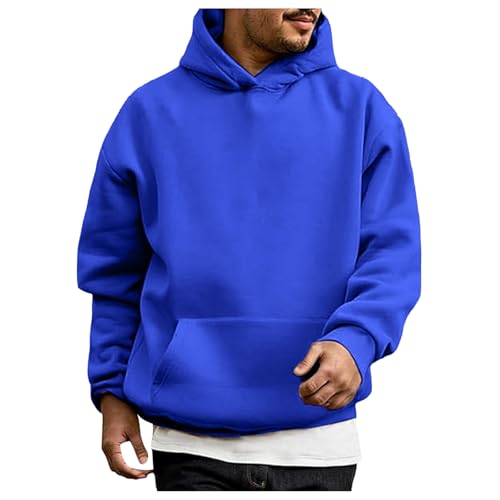 Cotton Hoodies for Men Long Sleeve Pullover Drawstring Black Hoodie Sweatshirts Men Solid Color Oversized Graphic Hoodies