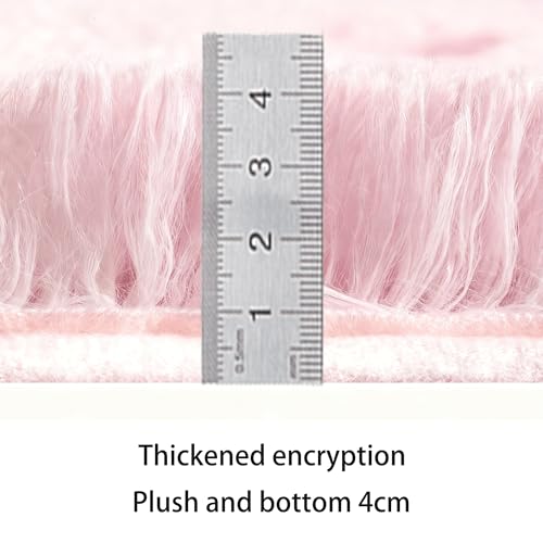 Tapis moelleux antidérapant rose clair qui ne perd pas ses poils - 4