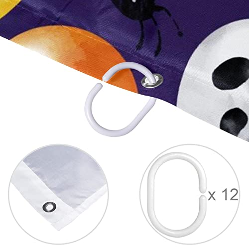 Rideau de douche Halloween violet imperméable grand rideau coloré 183 x 183 cm - 5