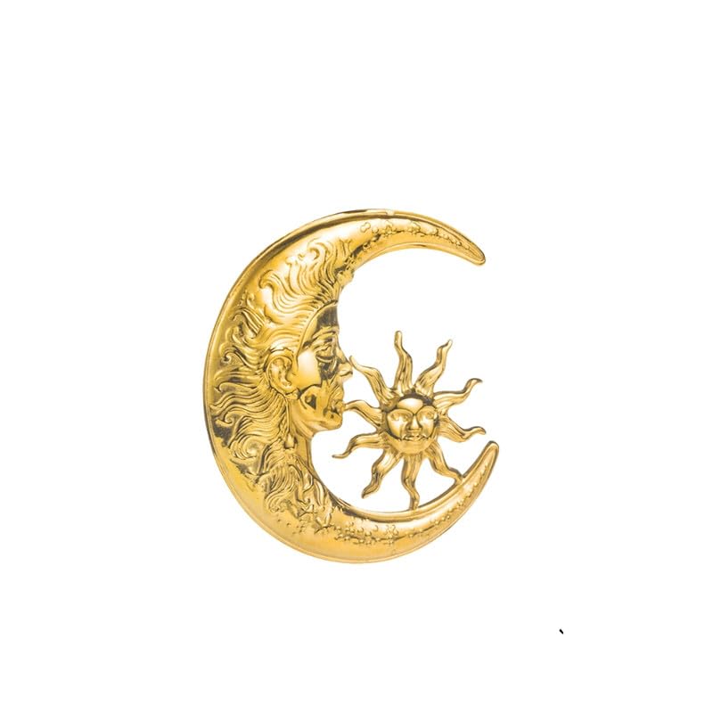 Sun and Moon Brooch Pin for Women & Men, Fashion Suit Lapel Accessory-image-28