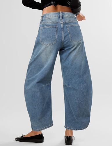 Leopard Pants Women Wide Leg Mid Rise Cheetah Print Pants Vintage Boyfriend Cropped Barrel Jeans Women3