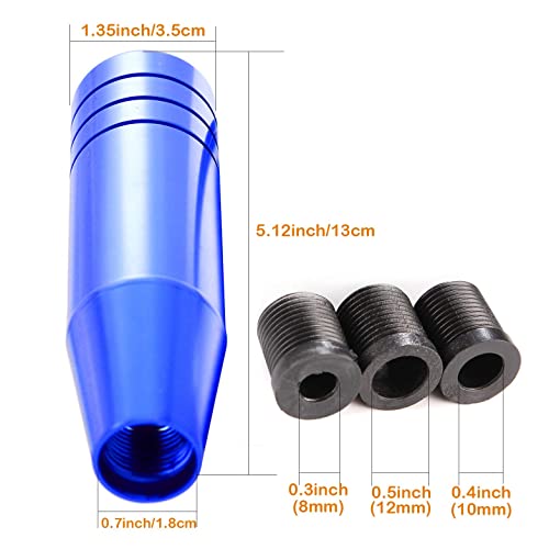 Arenbel 5" Polished Alloy Gear Shifter Lever Knobs Weighted Car Shift Stick Grip Speed Handle Fit Most Auto Manual Transmissions, Blue #TOP2