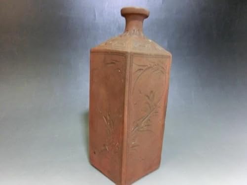 徳利古備前焼き(江戸後期)花生け 四角 竹紋 酒器 花瓶 花器 時代物 骨董のサムネイル