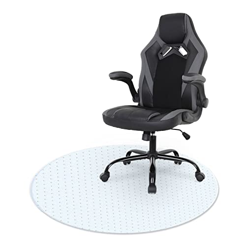 Actask Bodenschutzmatte Teppich,Transparente Bürostuhl Unterlage für Teppichböden,Unterlage Schreibtischstuhl mit Noppen,Anti-Kratz,rutschfest, Teppichschutz für Büro & Zuhause,Durchmesser 120 cm-L Cover