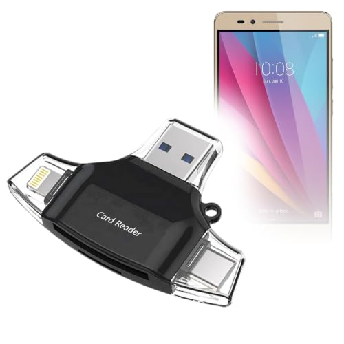 BoxWave Smart Gadget Compatible with Huawei Honor 5X - AllReader SD Card Reader, microSD Card Reader SD Compact USB - Jet Black